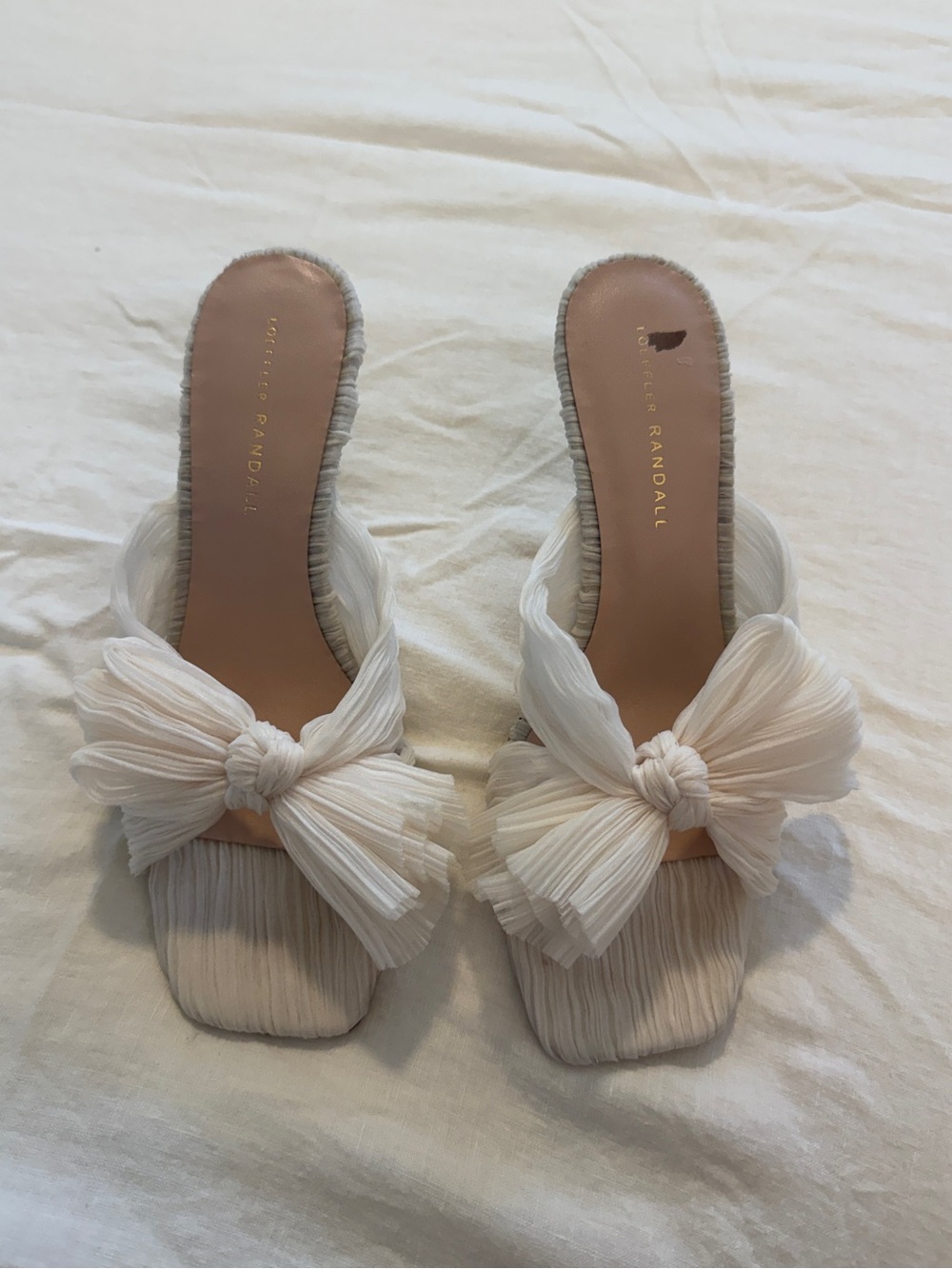 Loeffler Randall Pearl Pleated Bow Heels